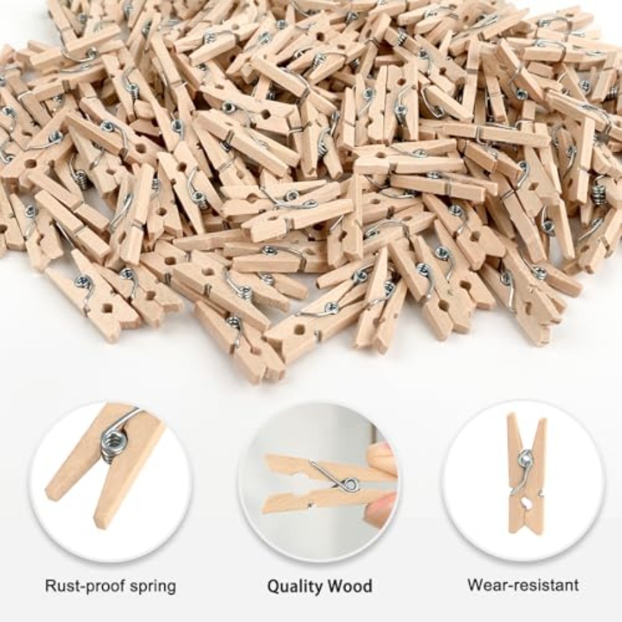 Mini Wooden Clothes Pins, 200  - đánh giá và giá Twine Jute Natural