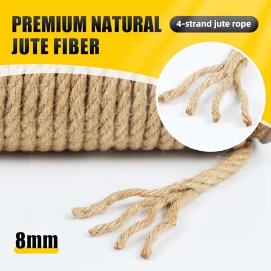 Natural Jute Twine 8MM x 50FT  - đánh giá và giá Twine Jute Natural