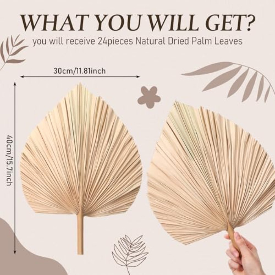 24 Pcs Dried Palm Leaves Artif - đánh giá và giá Palm Leaf Dried
