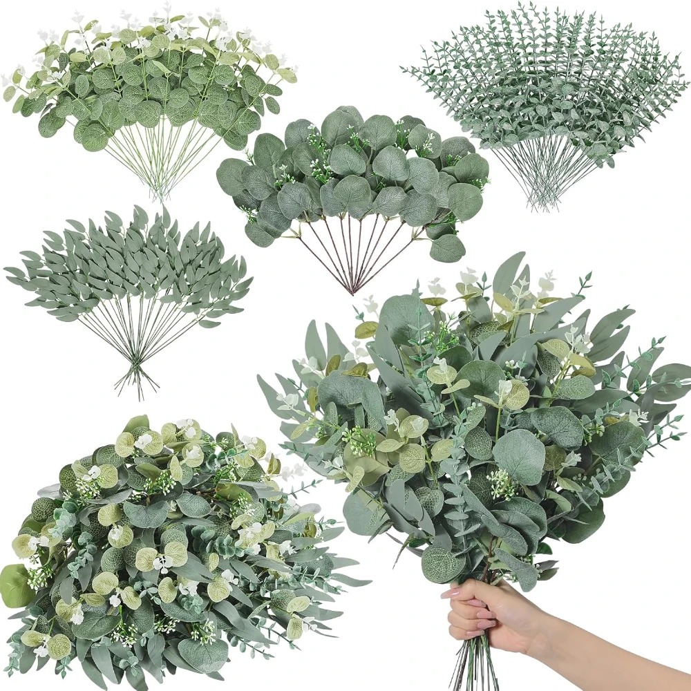 20pcs Eucalyptus Leaves Stems  - đánh giá và giá Palm Leaf Dried