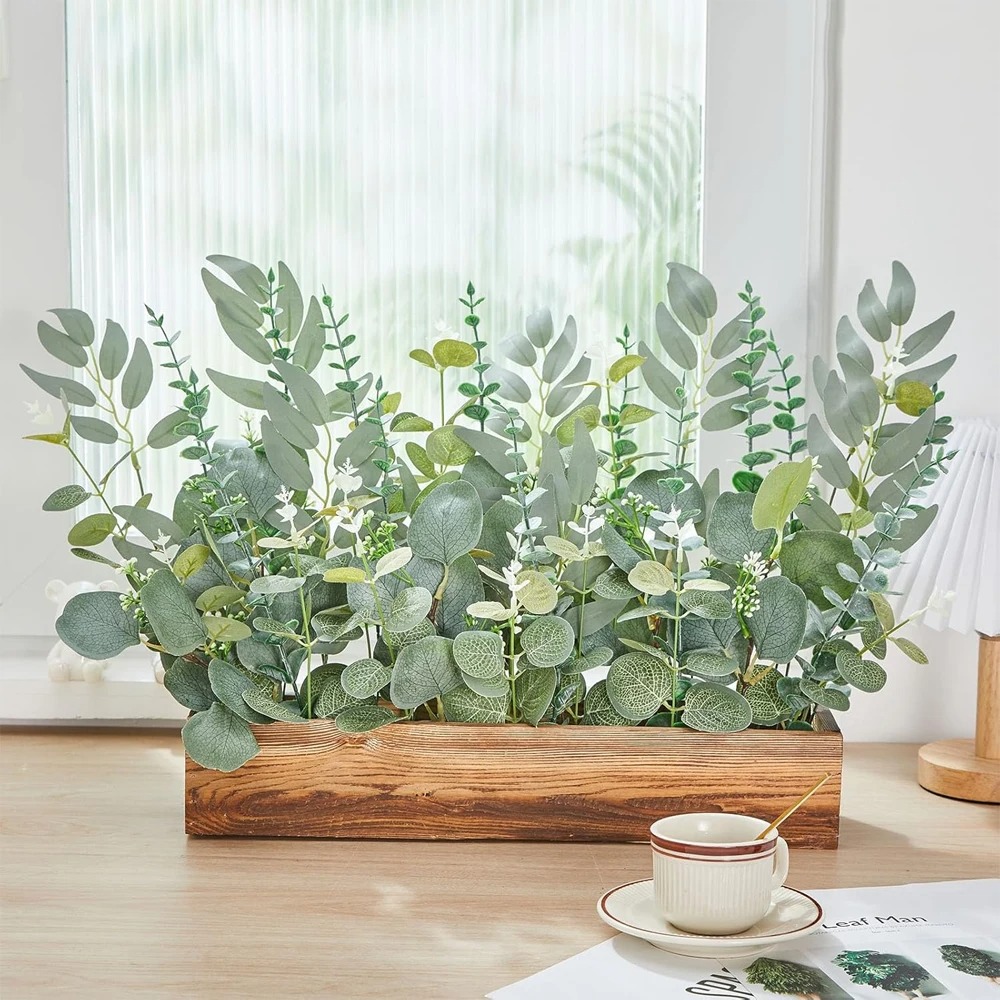 20pcs Eucalyptus Leaves Stems  - đánh giá và giá Palm Leaf Dried