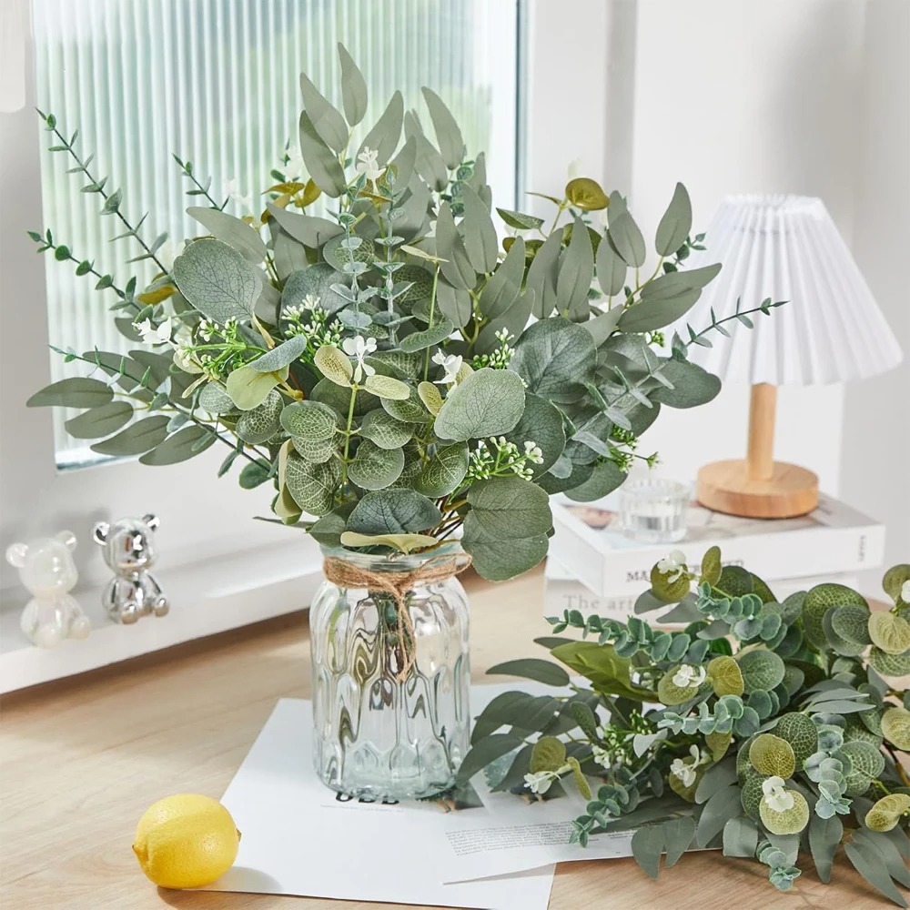20pcs Eucalyptus Leaves Stems  - đánh giá và giá Palm Leaf Dried
