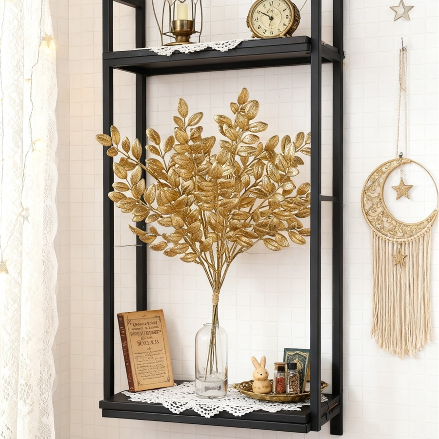10Pcs Artificial Plant Golden  - đánh giá và giá Palm Leaf Dried