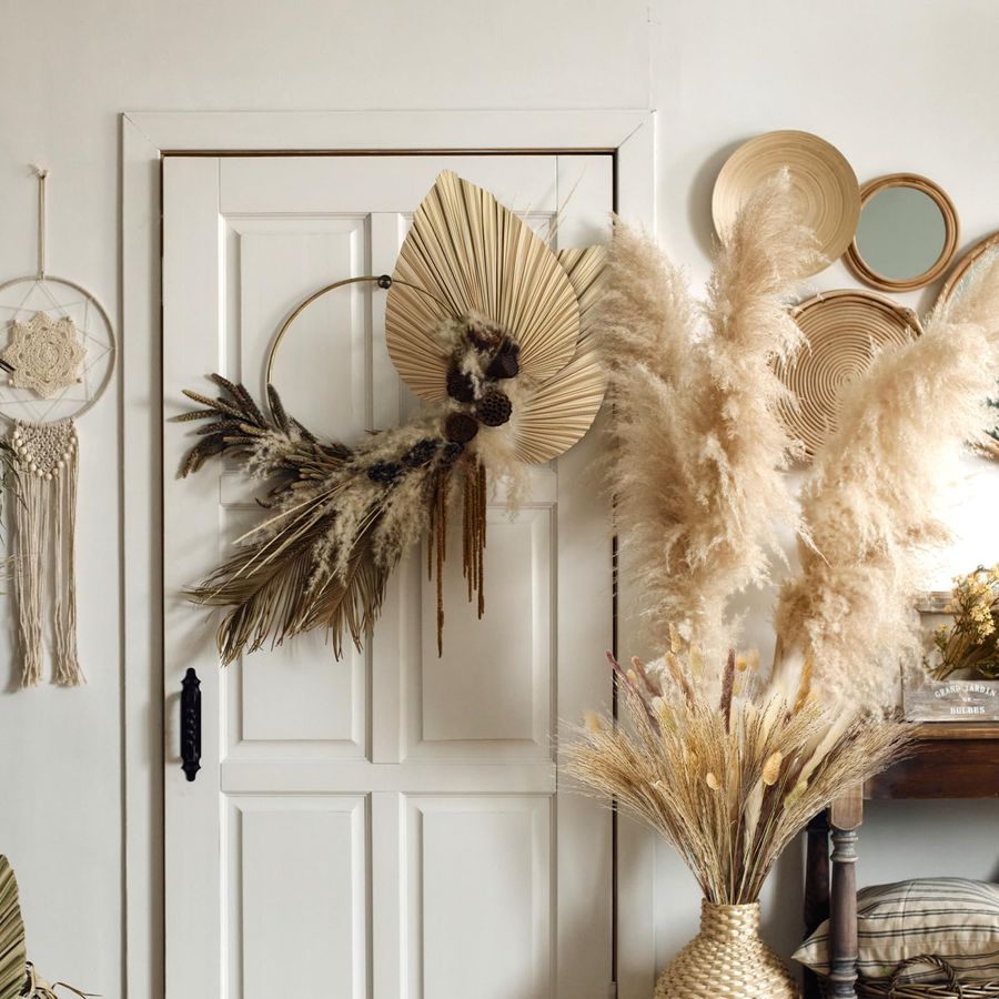 Pcs Boho Dried Pampas Grass De - đánh giá và giá Palm Leaf Dried